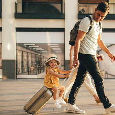 Airport kid and adult