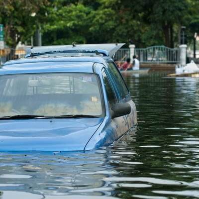 Flooded car