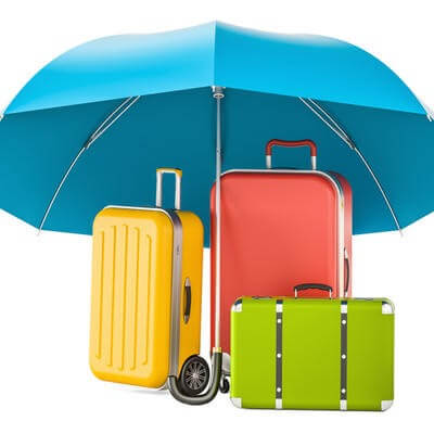 suitcases umbrella