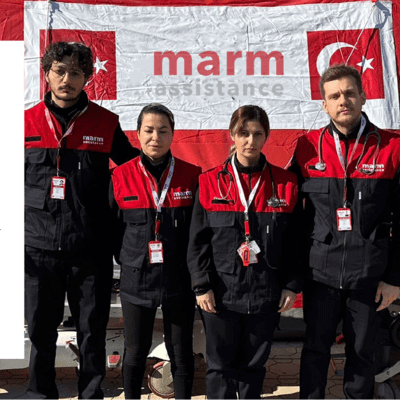 Bilge Bora with marm assistance team