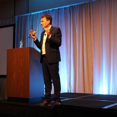 THIA conference 2023 speaker on stage