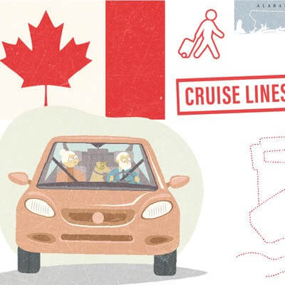 car, ship and air travel to Canada