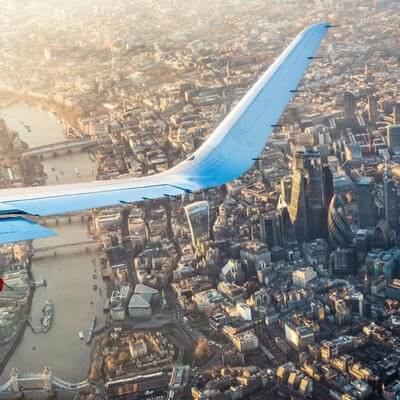 plane over london