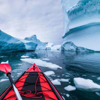 sailing amongst the icebergs