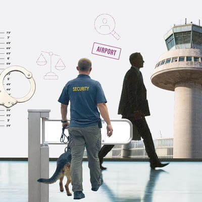 Collage of legal assistance and the airport