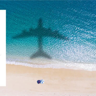 Plane going over the sea