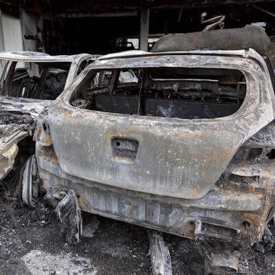 Burnt out cars