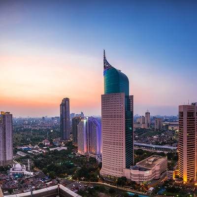 View of Jakarta Skyline at dawn
