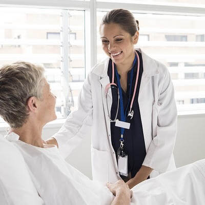 Doctor looking after patient