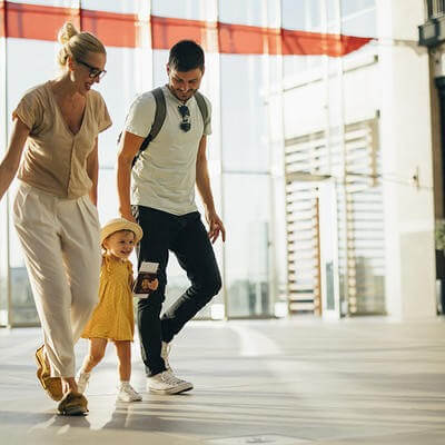Family in the airport 
