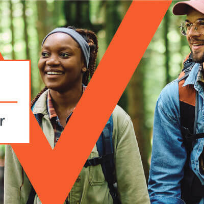 Young couple hiking on holiday