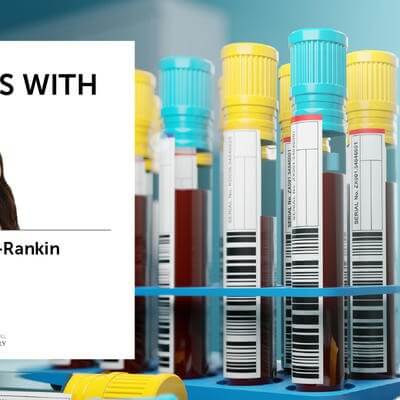 Graphic of Flavia Araujo-Rankin from London Medical Laboratory 