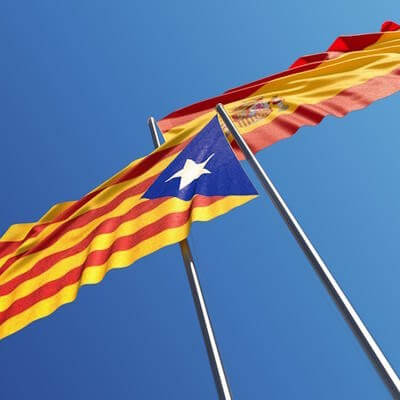 Catalonia Spain flags