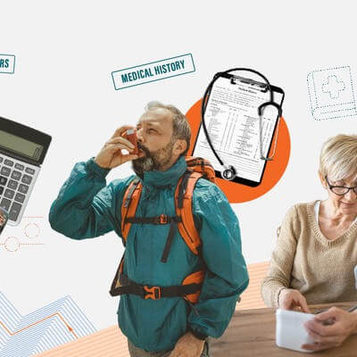 Collage of insurance and pre existing health conditions whilst travelling abroad