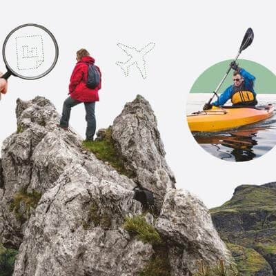 hiker on mountain top