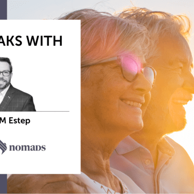 Graphic of senior couple enjoying holiday 