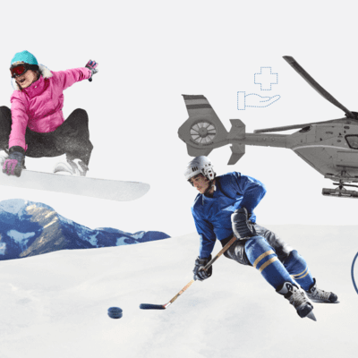 Collage of winter sports