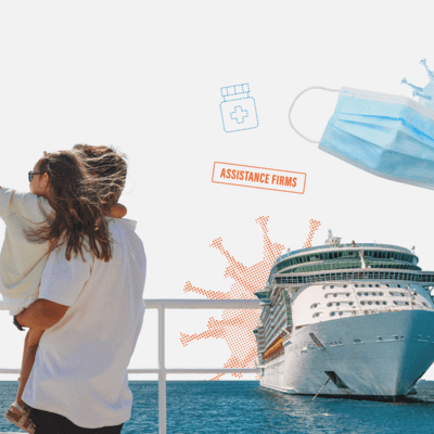 Collage of cruise industry covid