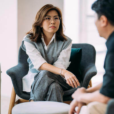 Image of patient and therapist tackling mental health