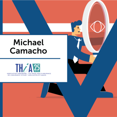 Illustration of a man looking through a magnifying glass