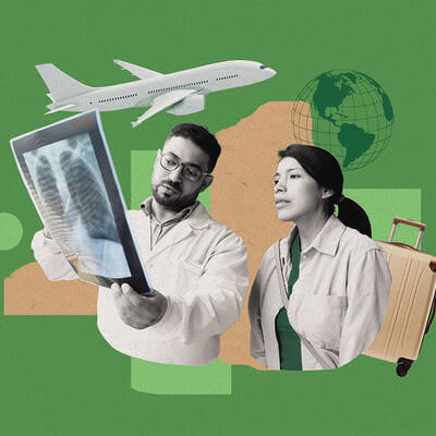 Collage of getting medical care in the Americas