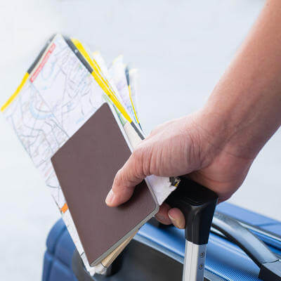 Passenger with travel documents
