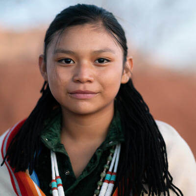 Image of girl in Arizona of Native American heritage