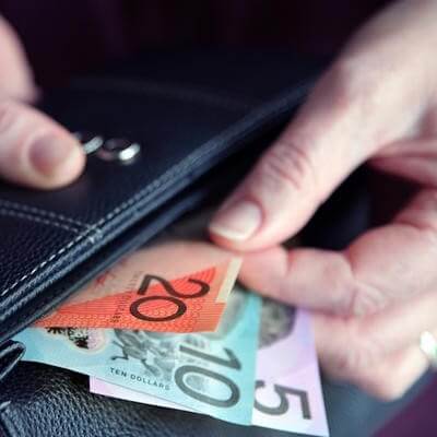 Australian dollars wallet money