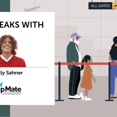 Illustration of people in a queue at the airpot