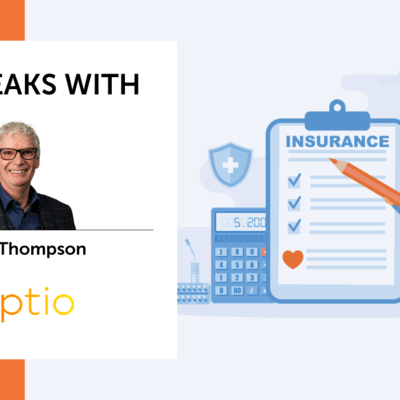 Illustration of man looking at clipboard about insurance