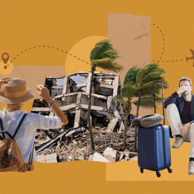 Collage about exploring the complexities of trip cancellation coverage