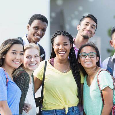 Group of smiling students