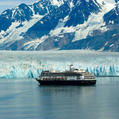 Cruise ship and icecaps