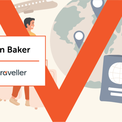 Illustration of couple going abroad 