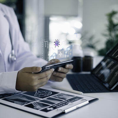 Abstract image of AI and healthcare