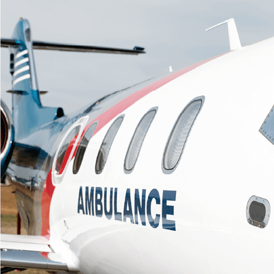 photo of the side of an air ambulance