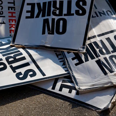 Protest strike signs