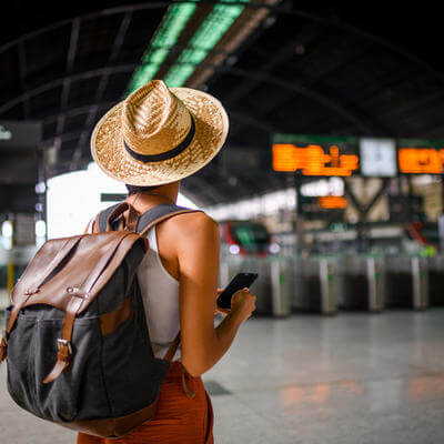 Image of young traveller at airport