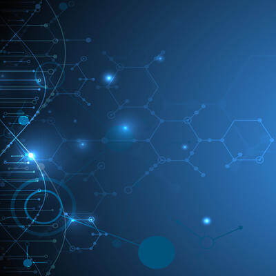Science template, DNA molecules background
