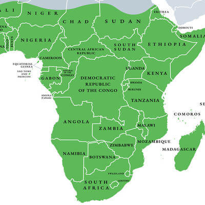 Map of subsarahan Africa