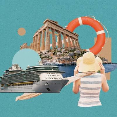 Collage of cruising the Mediterranean 