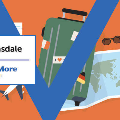 Suitcase and travel items illustration 