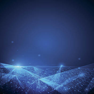 Abstract molecule structure, Polygonal technology on dark blue color background