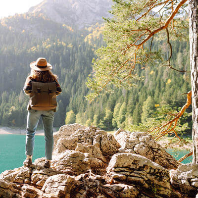 Woman travelling / exploring nature