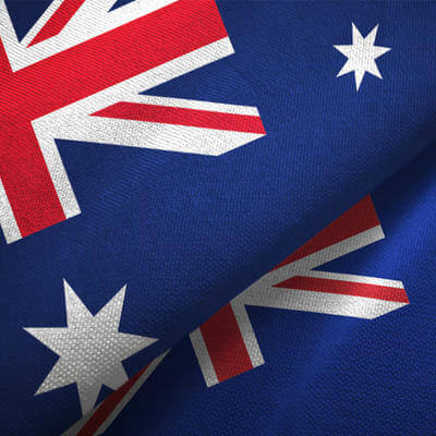 New Zealand and Australia two flags together realations textile cloth fabric texture