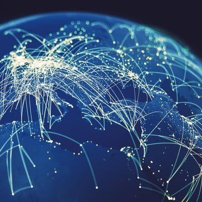 Global technology interconnectivity space image