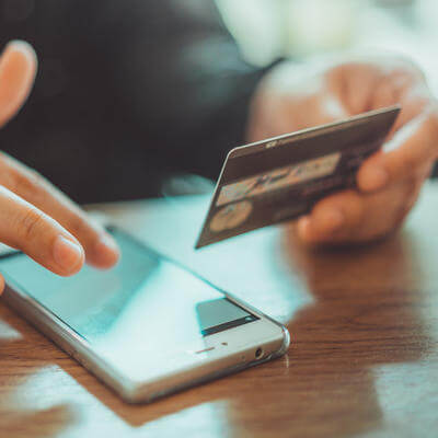 Mobile Pnone Shopping Online With A Debit Card