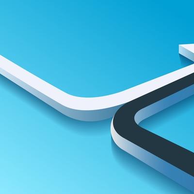 Two 3d arrows merging