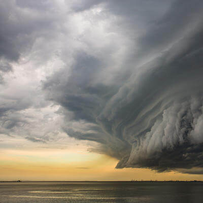 super cell storm cloud forming on the east coast of Queensland, Australia