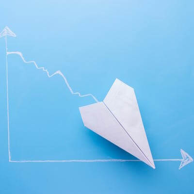 Paper plane graph decline